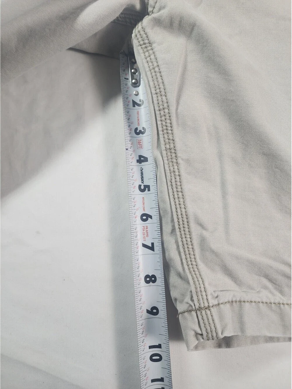 Carhartt Men's Khaki Cargo Shorts, Size 36, with Button Pockets and Relaxed Fit